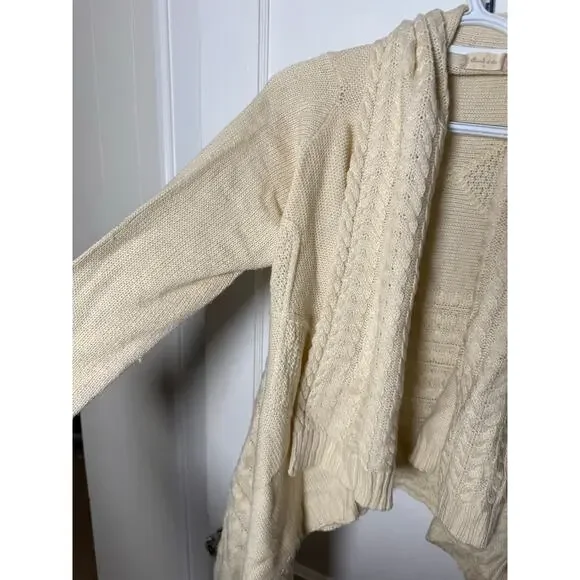 Altar'd State Cream Chunky Cable Knit Grandpa Cardigan Sweater Women's Small - Picture 7 of 9